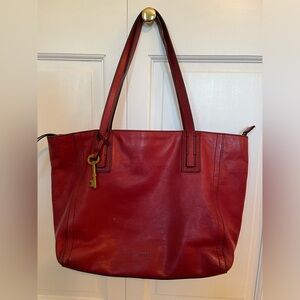 Fossil leather Emma tote bag.